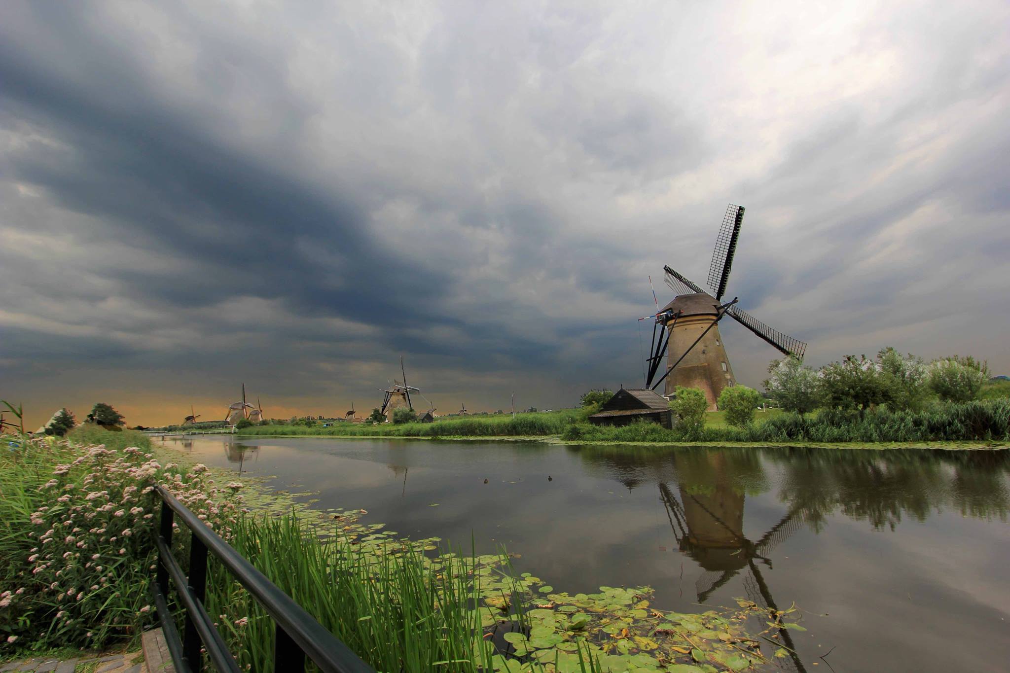 windmills in Amsterdam, Netherlands