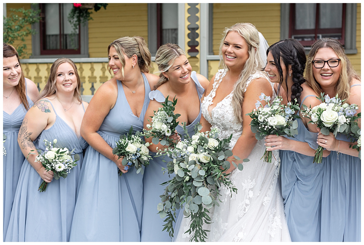Bride and her bridesmaids at Beaconsfield Historic House