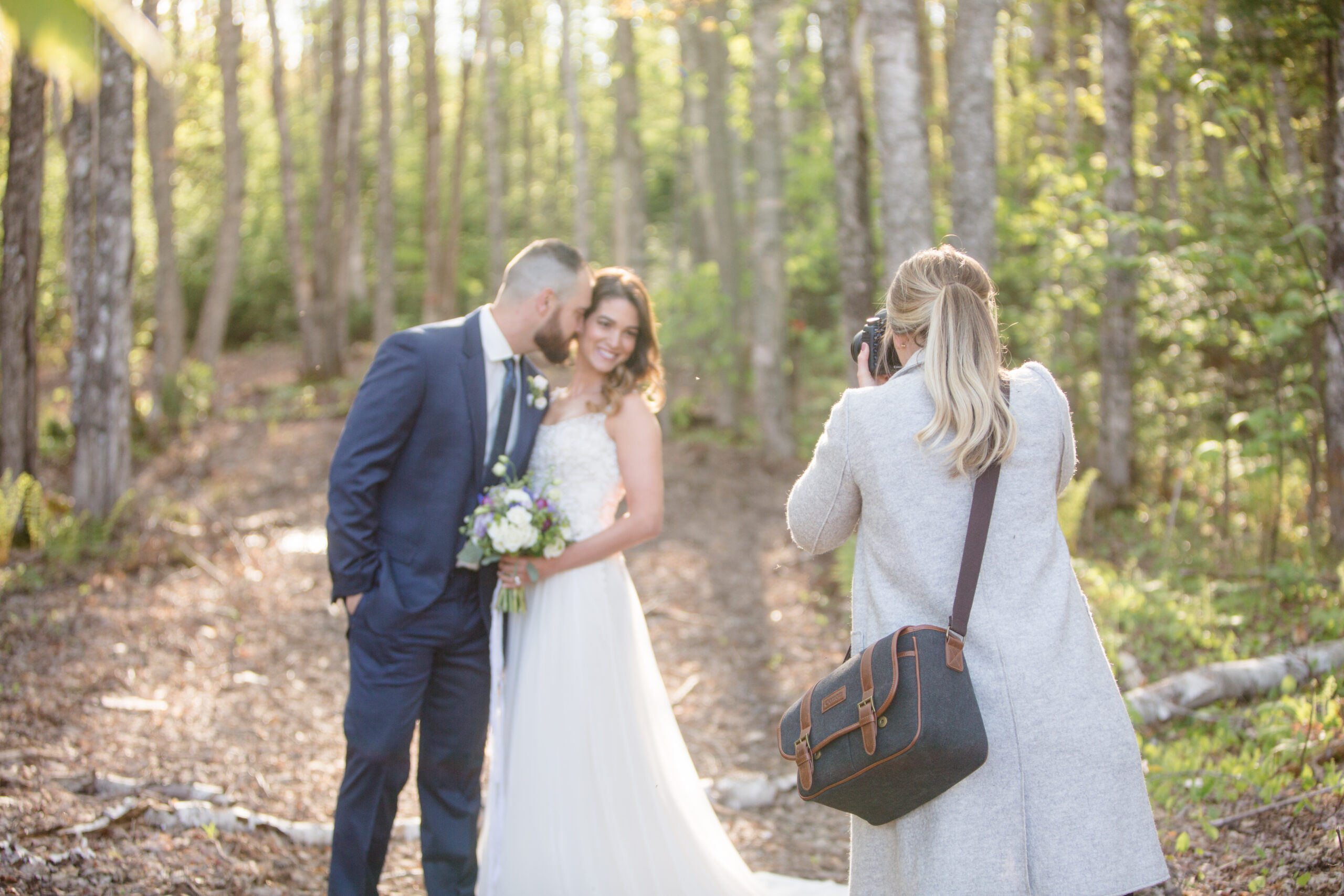 behind the scenes of a styled wedding shoot